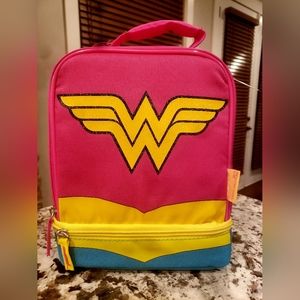 Wonder Woman lunch bag with cape In Pink, Glittery Adults & Child